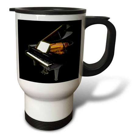 3dRose Grand Piano Travel Mug 14oz Stainless Steel