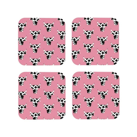 Coasters Set of 4 - Artistic Cartoon Cow Print Head Drink Coasters for Tabletop Protection Leather Coasters for Living Room Decor and Housewarming Gift Square
Coasters Set of 4 - Artistic Cartoon Cow Print Head Drink Coasters for Tabletop Protection Leather Coasters for Living Room Decor and Housewarming Gift Square