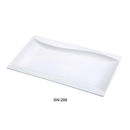 6.25 x 9 in. Porcelain Rectangular Plate Bone White - Pack of 24