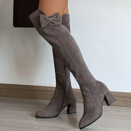 ZMHEGW Boots For Women Ladies Suede Bow Side Zipper Pointed Toe Chunky High Heel Over Knee Boots Shoes
ZMHEGW Boots For Women Ladies Suede Bow Side Zipper Pointed Toe Chunky High Heel Over Knee Boots Shoes