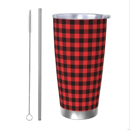 Zeuib Buffalo Plaid Red Black Printed 20oz Stainless Steel Insulated Car Cup Stainless Steel Thermal Cup Vacuum Insulated Leak-proof Travel Mug Cup-Straw Two-piece Set
Zeuib Buffalo Plaid Red Black Printed 20oz Stainless Steel Insulated Car Cup Stainless Steel Thermal Cup Vacuum Insulated Leak-proof Travel Mug Cup-Straw Two-piece Set