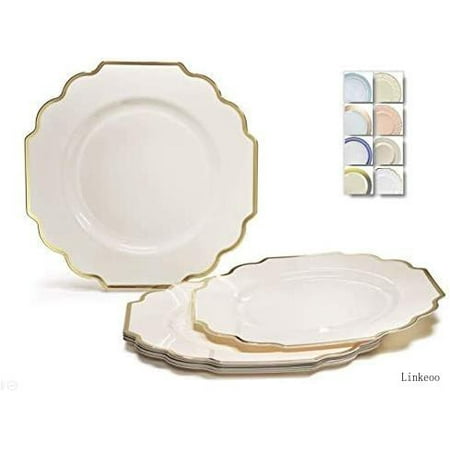 OCCASIONS 40 Plates Pack Heavyweight Disposable Wedding Party Plastic Plates (10.5 Dinner Plate Imperial In Ivory & Gold)
OCCASIONS 40 Plates Pack Heavyweight Disposable Wedding Party Plastic Plates (10.5 Dinner Plate Imperial In Ivory & Gold)