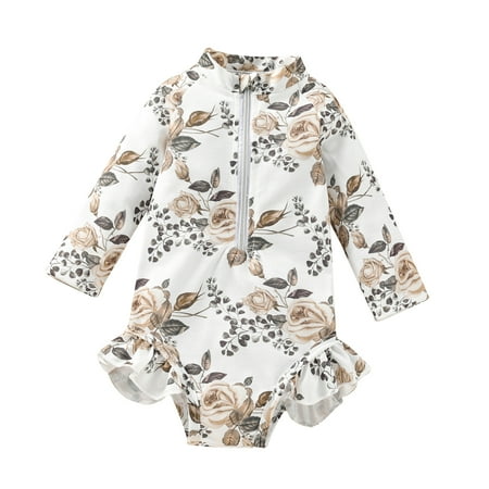 Infant Baby Girl Swimsuits Floral Print Long Sleeve Zip-up Ruffle Bodysuit Holiday Party Child Girl Swimwear Beachwear
Infant Baby Girl Swimsuits Floral Print Long Sleeve Zip-up Ruffle Bodysuit Holiday Party Child Girl Swimwear Beachwear
