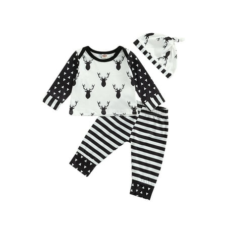 LSFYSZD Three Piece Outfits for Toddler Boys Girls Christmas Antler Print Tops Hat Stripe Pants Set
LSFYSZD Three Piece Outfits for Toddler Boys Girls Christmas Antler Print Tops Hat Stripe Pants Set