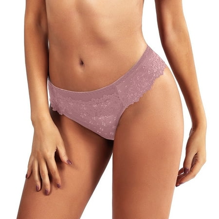 DENGDENG Womens Panties Soft Low Rise No Show Bikini Underwear Lace Sexy Hi Cut Brief Pink M
DENGDENG Womens Panties Soft Low Rise No Show Bikini Underwear Lace Sexy Hi Cut Brief Pink M