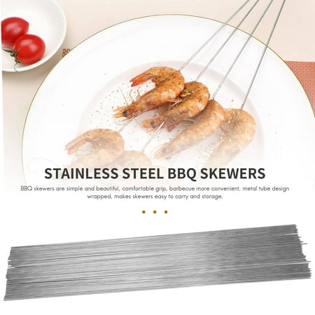 Skewers for Grilling 15.7 Inch Barbecue Skewers 50 PCS Stainless Steel BBQ Skewer Needle Sticks with Tube for Outdoor Cooking
Skewers for Grilling 15.7 Inch Barbecue Skewers 50 PCS Stainless Steel BBQ Skewer Needle Sticks with Tube for Outdoor Cooking