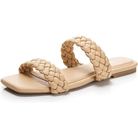 Womens Flat Sandals Fashion Round Open Toe Slip On Slides with Braided Strap Slippers for Summer Size 6-11
Womens Flat Sandals Fashion Round Open Toe Slip On Slides with Braided Strap Slippers for Summer Size 6-11