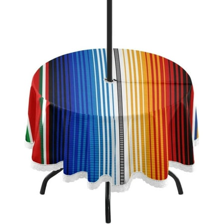 Hyjoy 60 Mexican Serape Stripes Outdoor Round Tablecloth Waterproof Stain-Resistant Non-Slip Circular Tablecloth with Umbrella Hole and Zipper for Tabletop Backyard Party BBQ Decor
Hyjoy 60 Mexican Serape Stripes Outdoor Round Tablecloth Waterproof Stain-Resistant Non-Slip Circular Tablecloth with Umbrella Hole and Zipper for Tabletop Backyard Party BBQ Decor