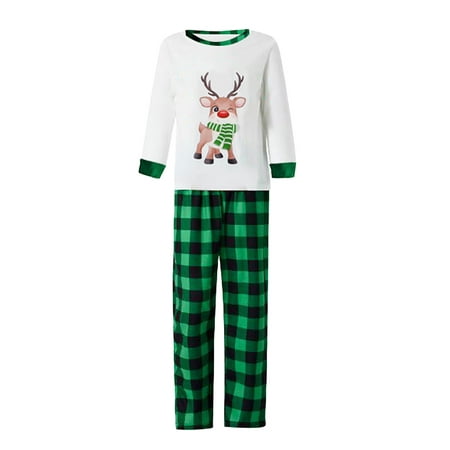 Family Matching Christmas Holiday Pajamas Set Long Sleeve Cartoon Print Tops + Plaid Long Pants Set/Romper Sleepwear
Family Matching Christmas Holiday Pajamas Set Long Sleeve Cartoon Print Tops + Plaid Long Pants Set/Romper Sleepwear
