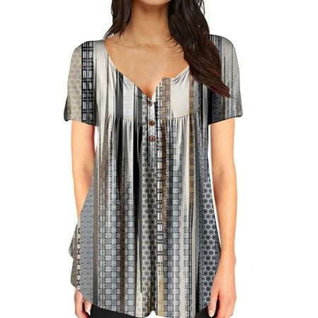 kakina CMSX Spring Tops Womens 2023 3/4 Sleeve Fashion Summer Sexy Printed Regular Short Sleeves V Neck Button Top Summer Blouses Casual Black L
kakina CMSX Spring Tops Womens 2023 3/4 Sleeve Fashion Summer Sexy Printed Regular Short Sleeves V Neck Button Top Summer Blouses Casual Black L