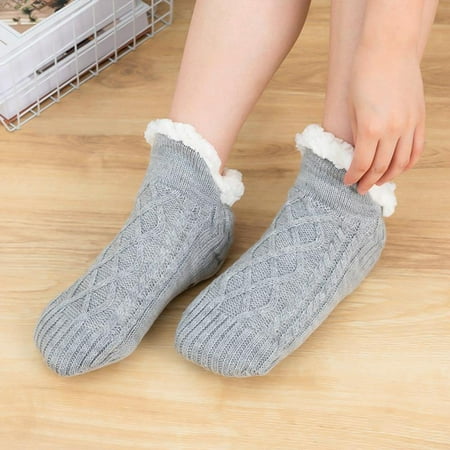 Womens Slipper Socks Winter Warm Fleece Lined Socks Cozy Soft Thick Fuzzy Non Slip Indoor Christmas Socks Gray 1 pair
Womens Slipper Socks Winter Warm Fleece Lined Socks Cozy Soft Thick Fuzzy Non Slip Indoor Christmas Socks Gray 1 pair