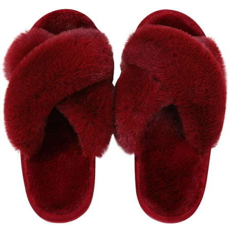 Women s Cross Band Fuzzy Slippers Fashion Fur Thick Sole Flip Flops Winter Fluffy Open Toe House Slippers Indoor Shoes
Women s Cross Band Fuzzy Slippers Fashion Fur Thick Sole Flip Flops Winter Fluffy Open Toe House Slippers Indoor Shoes