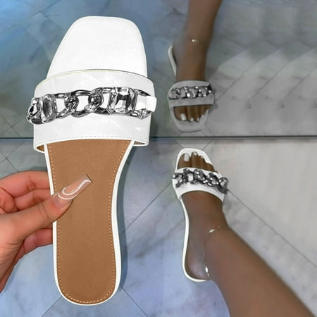 〖Yilirongyumm〗 White 41 Slippers For Women Fashion Flip Rhinestone Women s Flat Flop Metal And Slippers Sandals Chain Women s Slipper
〖Yilirongyumm〗 White 41 Slippers For Women Fashion Flip Rhinestone Women s Flat Flop Metal And Slippers Sandals Chain Women s Slipper