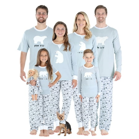 Sleepyheads Holiday Polar Bear Family Matching Grey Pajama PJ Sets