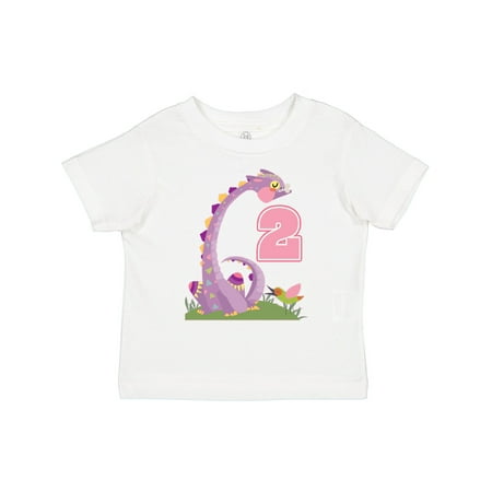 Inktastic 2nd Birthday Dragon 2 Year Old Girl Gift Toddler Toddler Girl T-Shirt