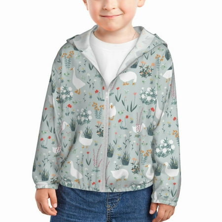 Qekee Goose and Doodle Flowers Print UPF 50+ Kids Sun-Protective Hooded Long Sleeve Rash Guard for Fishing Water Beach Sports -5 Years
Qekee Goose and Doodle Flowers Print UPF 50+ Kids Sun-Protective Hooded Long Sleeve Rash Guard for Fishing Water Beach Sports -5 Years