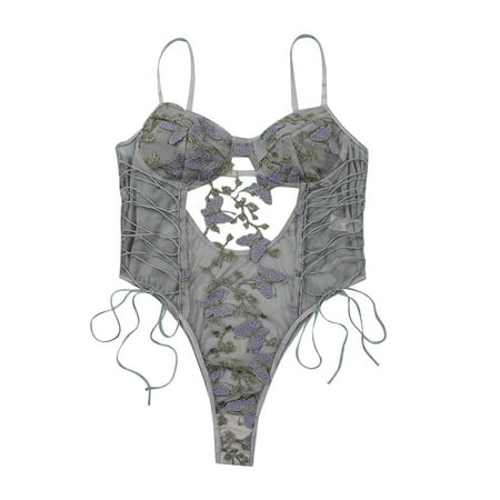 Bigersell Sheer Lingerie for Women Camisole Butterfly Floral Lace Embroidered Belt Lace Up Lingerie Bodysuit Lace Lingerie Nightwear for Ladies
Bigersell Sheer Lingerie for Women Camisole Butterfly Floral Lace Embroidered Belt Lace Up Lingerie Bodysuit Lace Lingerie Nightwear for Ladies