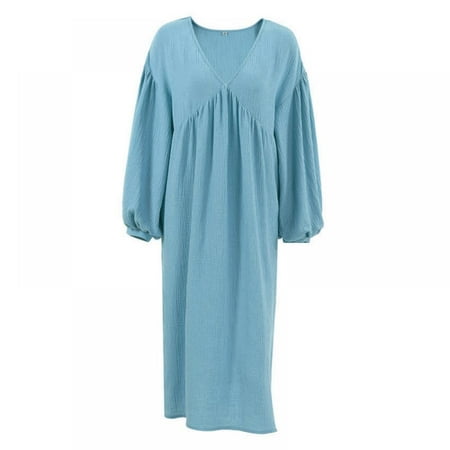 Baywell Women Soft Long Sleeve Maternity Nightgown Deep V Neck Nightshirts Plus Size Sleep Dress Loungewear Blue S-L
Baywell Women Soft Long Sleeve Maternity Nightgown Deep V Neck Nightshirts Plus Size Sleep Dress Loungewear Blue S-L
