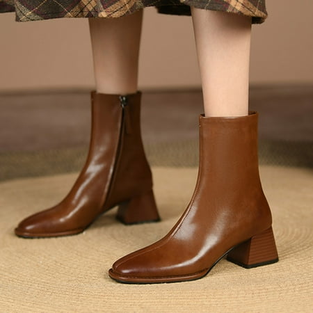 NEGJ Fashion Autumn And Winter Women Ankle Boots Thick Heel Middle Heel Solid Color Side Zipper Comfortable
NEGJ Fashion Autumn And Winter Women Ankle Boots Thick Heel Middle Heel Solid Color Side Zipper Comfortable