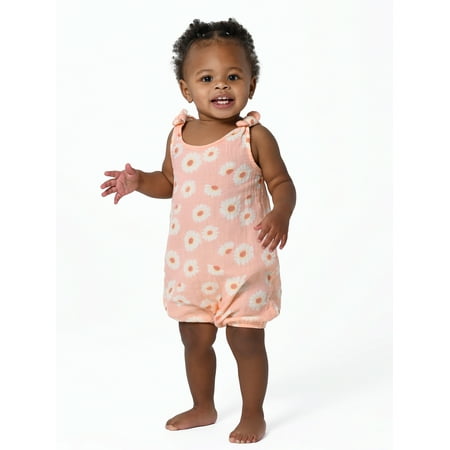 Modern Moments by Gerber Baby Girl Gauze Romper Sizes 0/3M-24M