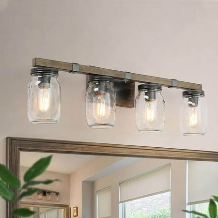 LNC 4-Light Black and Antique Brown Farmhouse Bathroom Vanity Light 29.1 L x 9.1 D x 5.9 H
LNC 4-Light Black and Antique Brown Farmhouse Bathroom Vanity Light 29.1 L x 9.1 D x 5.9 H