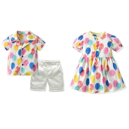 Uccdo Toddler Kids Brother and Sister Matching Outfit Set Boys Button Down Shirts + Solid Shorts Gentlemen Outfits 2 Pieces Size 6M-6T
Uccdo Toddler Kids Brother and Sister Matching Outfit Set Boys Button Down Shirts + Solid Shorts Gentlemen Outfits 2 Pieces Size 6M-6T