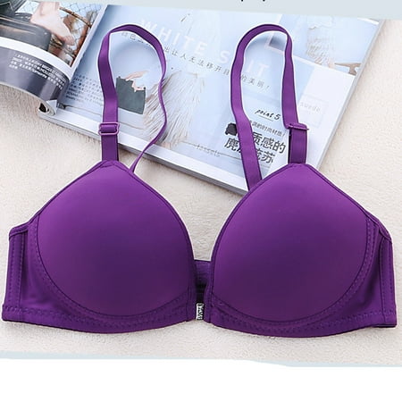 Gyratedream Women 3/4 Cup Front Closure Wirefree Push-up Bra T-shirt Bra Underwear