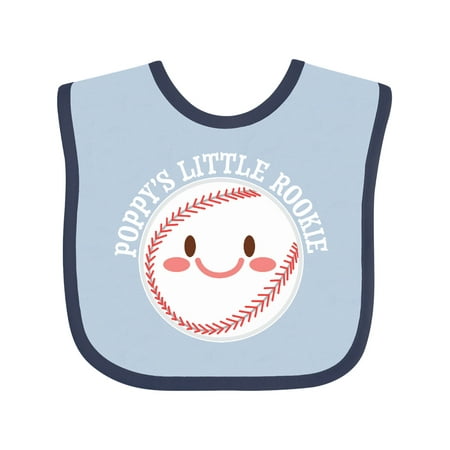 Inktastic Poppy s Little Rookie- baseball Gift Baby Boy or Baby Girl Bib