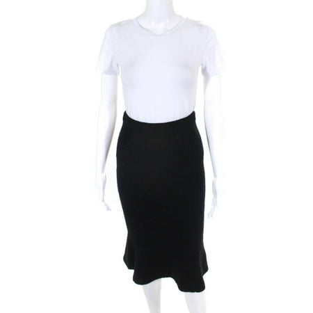 Pre-owned|Christopher Fischer Womens Knit Elastic Waist Trumpet Skirt Black Size XS
