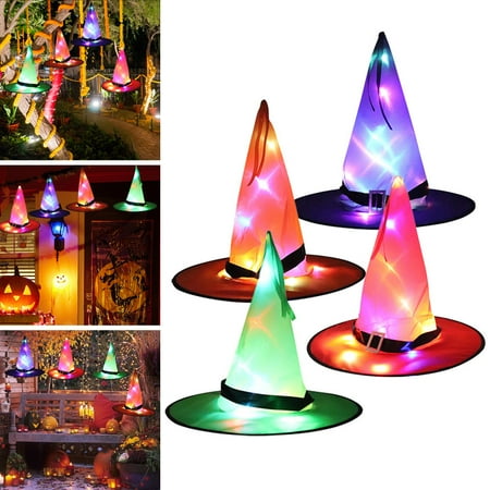 UDAXB Halloween Glowing Hat Children Adult Party Dance Party Dress up Witch Hat