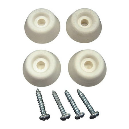 5PC ProSource FE-S519-PS Bumper Screw Rubber 1 Inch White 4 Pack