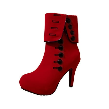 Hawee Faux Suede Winter Button Fashion Ankle Boots High Kitten Heel Side Zipper Sizes 5-11
Hawee Faux Suede Winter Button Fashion Ankle Boots High Kitten Heel Side Zipper Sizes 5-11