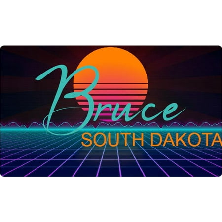Bruce South Dakota 4 X 2.25-Inch Fridge Magnet Retro Neon Design