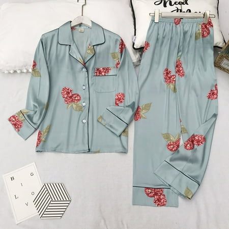 Long Sleeve Pajamas Autumn Ice Silk Long Sleeve Trousers Suit Printing Fashion Pyjamas Set
Long Sleeve Pajamas Autumn Ice Silk Long Sleeve Trousers Suit Printing Fashion Pyjamas Set