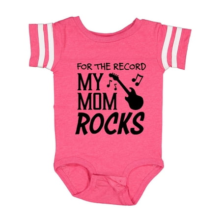 Inktastic For the Record My Mom Rocks Gift Baby Boy or Baby Girl Bodysuit