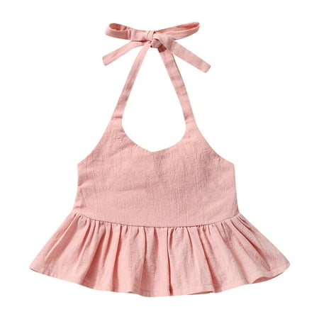 Children Tops Summer Toddlers Girls Baby Solid Color Halter Neck Suspender Ruffles Tops Outwear Child Clothing Streetwear Kids Dailywear Outwear
Children Tops Summer Toddlers Girls Baby Solid Color Halter Neck Suspender Ruffles Tops Outwear Child Clothing Streetwear Kids Dailywear Outwear