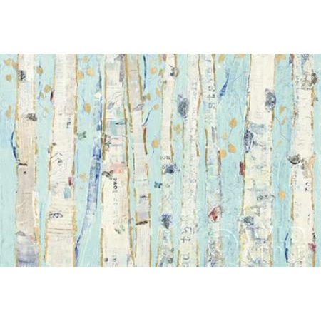 Far From Blue III Gold Leaves Canvas Art - Kellie Day (12 x 18)