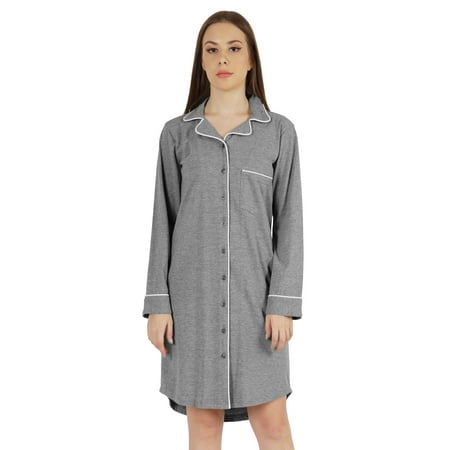 Inkmeso Solid Jersey Nightgown For Women Long Sleeve Button Down Sleepshirt Loungewear Nightdress
Inkmeso Solid Jersey Nightgown For Women Long Sleeve Button Down Sleepshirt Loungewear Nightdress