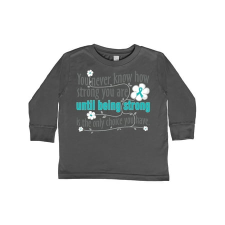 Inktastic Ovarian Cancer Being Strong Gift Toddler Toddler Girl Long Sleeve T-Shirt
Inktastic Ovarian Cancer Being Strong Gift Toddler Toddler Girl Long Sleeve T-Shirt