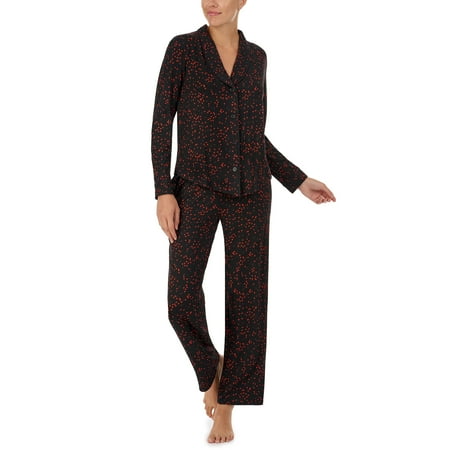 Room Service Women s Shawl Collar Top & Long Pant Pajama Set