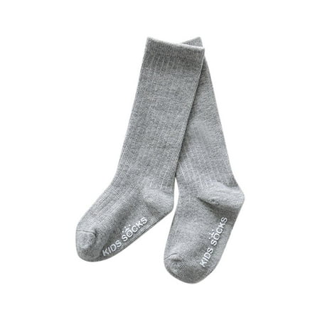 hksybuy Children Kids In Tube Calf Socks Antiskid Cotton Pile Heap Sock (Grey)