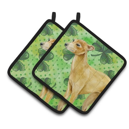 Caroline s Treasures Italian Greyhound St Patrick s Pair of Pot Holders