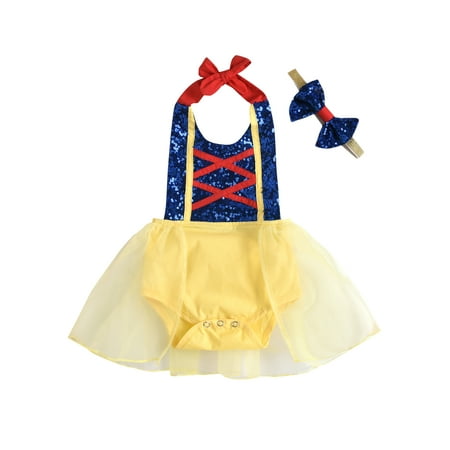 JYYYBF Infant Baby Girls Jumpsuit Sleeveless Backless Lace-up Snow White Princess Romper Dress Bow Headband Suit
JYYYBF Infant Baby Girls Jumpsuit Sleeveless Backless Lace-up Snow White Princess Romper Dress Bow Headband Suit
