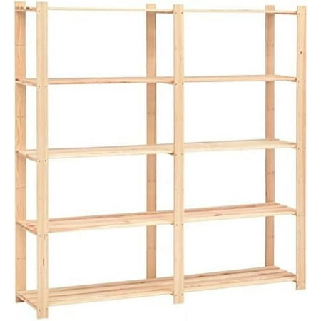 Solid Pinewood 5-Tier Rack - 66.9 x15 x66.9 Perfect for Kitchen Laundry Room Basement Office & Garage Easy to Assemble Maximum Load 1102.3 lb Beige
Solid Pinewood 5-Tier Rack - 66.9 x15 x66.9 Perfect for Kitchen Laundry Room Basement Office & Garage Easy to Assemble Maximum Load 1102.3 lb Beige