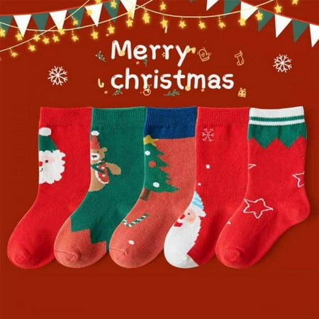 Xinhuaya 5 Pack Kids Christmas Socks Boys Girls Toddler Baby Family Cotton Xmas Socks 1-12 Years
Xinhuaya 5 Pack Kids Christmas Socks Boys Girls Toddler Baby Family Cotton Xmas Socks 1-12 Years