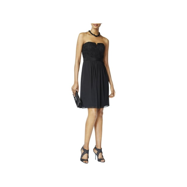 Adrianna Papell Womens Lace Strapless Cocktail Dress