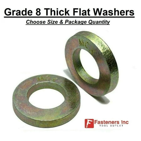 (Choose Size) Extra Thick Flat Washers SAE Grade 8 Hardened Washers Mil-Carb