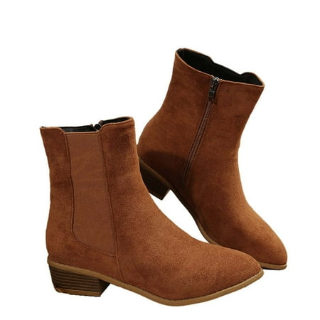 Womens Ankle Boots Fashion Solid Color Flock Boots Chunky Heel Pointed Toe Short Boots Classic Riding Shoes Boots
Womens Ankle Boots Fashion Solid Color Flock Boots Chunky Heel Pointed Toe Short Boots Classic Riding Shoes Boots