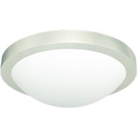 Monument Flush-Mount Ceiling Fixture, Brushed Nickel, 15 X 4-1/2 In., 3 13-Watt Gu24 Base Bulb Included