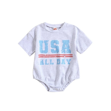 TFFR Newborn Baby Girls Boys Romper USA Letters Print Short Sleeve Bodysuit for Independence Day
TFFR Newborn Baby Girls Boys Romper USA Letters Print Short Sleeve Bodysuit for Independence Day